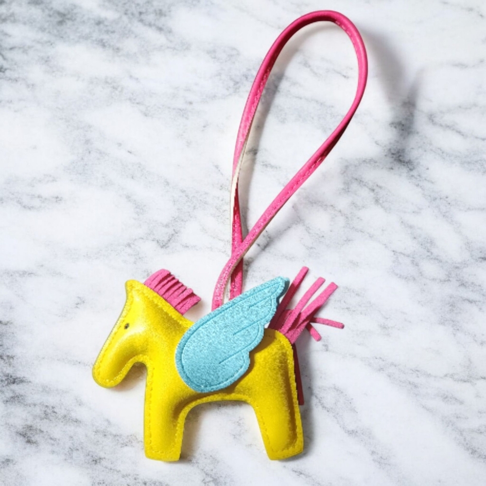 Pegasus Pony Vegan Leather Bag Charm / Tassel